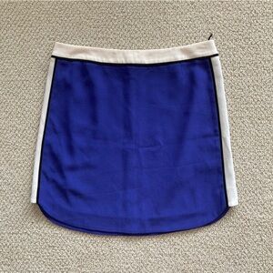 Babaton Aritzia Colorblock Mini Skirt Size 6 Blue Cream Black Lined Like New